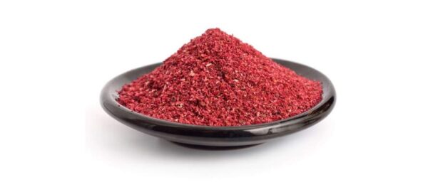Sumac: Tangy spice with antioxidant and anti-inflammatory effects; aids appetite and digestion.